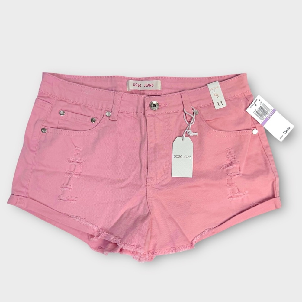NWT - Light Pink Distressed Jean Shorts - Juniors Sz 11/ Ladies 8/10